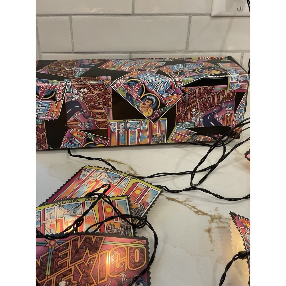 Vintage Primal Lite Southwest Postcard String Lights 14 ft Americana Retro Funky - Picture 6 of 6